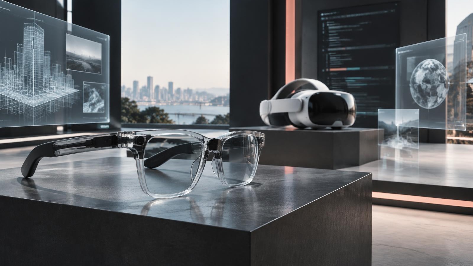 AI glasses and a virtual reality headset representing the Meta Connect 2026 focus on wearables, Meta Horizon and spatial computing technologies.