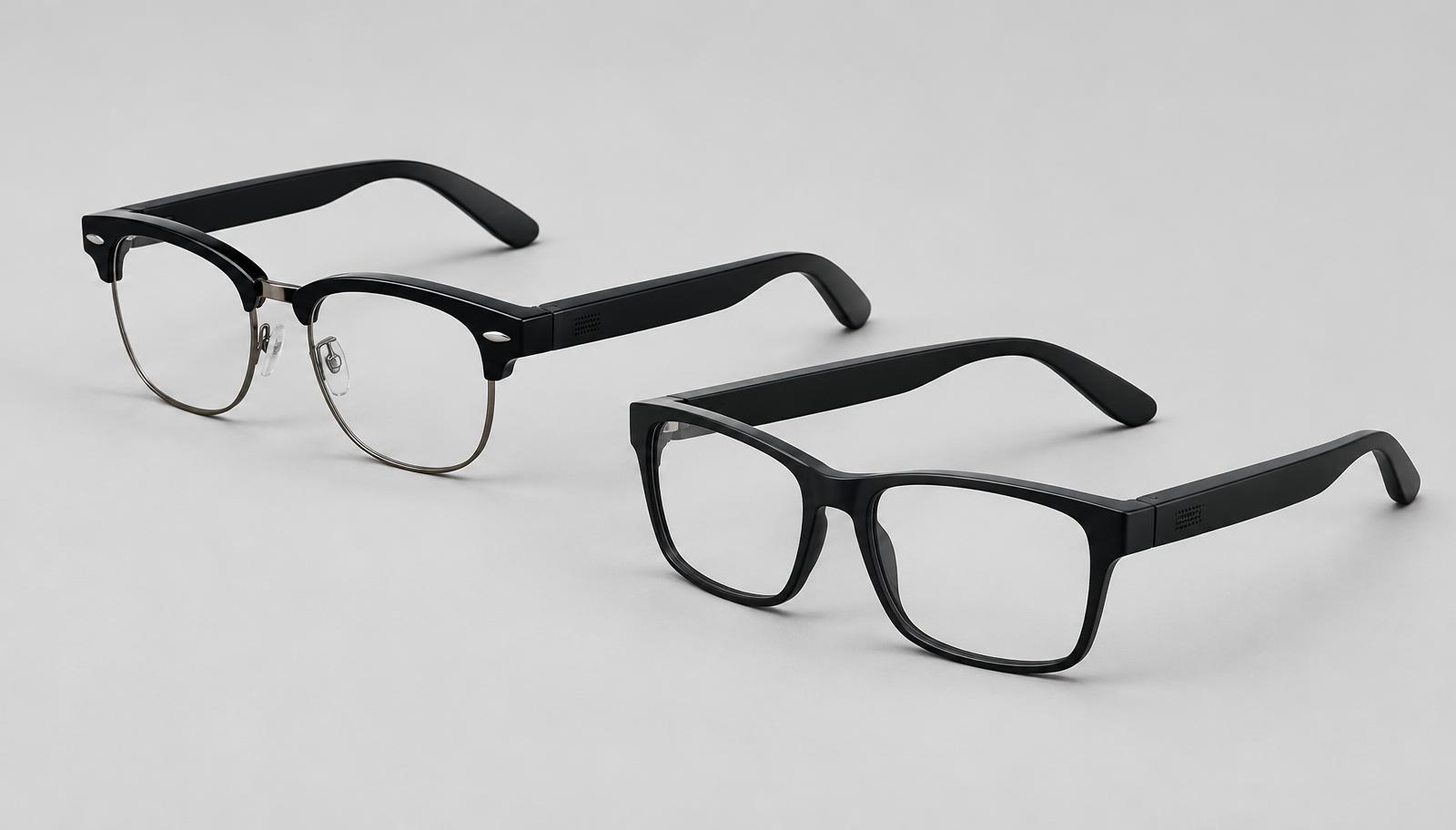Ray-Ban Meta Audio camera-free smart glasses in Clubmaster and Burbank styles, launched in October 2026.